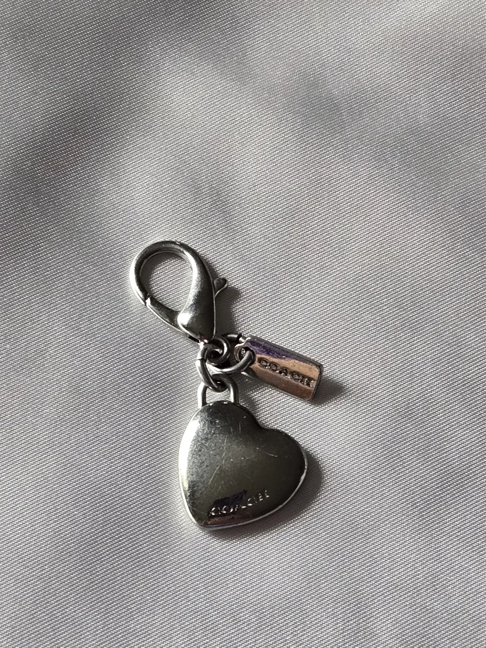 Coach Silver Heart Bag Charm